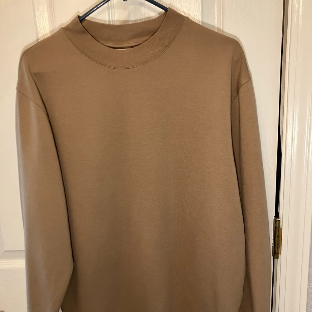 ZARA Men’s Pullover Sweatshirt Size Large – Tan / Camel – Made in Turkey – Soft